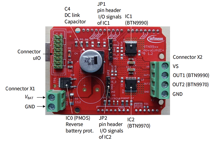 Infineon Technologies DC-SHIELD_BTN9960LV DC-Motorsteuerungs-Evaluierungskit